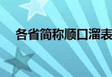 各省簡(jiǎn)稱順口溜表格（各省簡(jiǎn)稱順口溜）