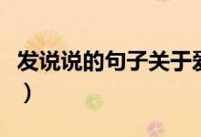 發(fā)說(shuō)說(shuō)的句子關(guān)于愛(ài)情（愛(ài)情最感人的一段話）