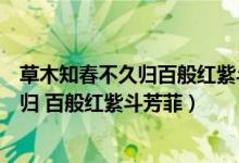 草木知春不久歸百般紅紫斗芳菲出自哪首詩(shī)（草木知春不久歸 百般紅紫斗芳菲）