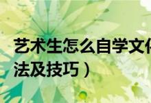 藝術生怎么自學文化課（藝術生文化課復習方法及技巧）