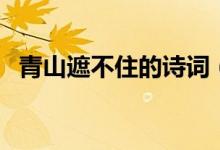 青山遮不住的詩(shī)詞（青山遮不住的下一句）
