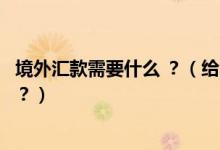 境外匯款需要什么 ？（給不同“海外匯款”都需要哪些信息？）