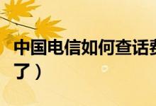 中國(guó)電信如何查話費(fèi)（直接在網(wǎng)上就可以查看了）