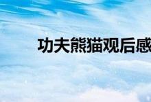 功夫熊貓觀(guān)后感（看功夫熊貓有感）