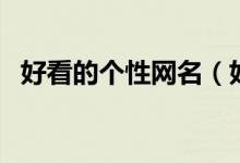 好看的個(gè)性網(wǎng)名（好看的個(gè)性網(wǎng)名有什么）