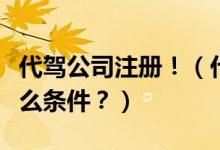 代駕公司注冊?。ù{公司怎么注冊？需要什么條件？）