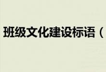 班級文化建設(shè)標(biāo)語（班級文化建設(shè)標(biāo)語舉例）