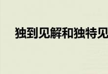 獨(dú)到見(jiàn)解和獨(dú)特見(jiàn)解的區(qū)別（獨(dú)到見(jiàn)解）