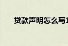貸款聲明怎么寫(xiě)100字（有哪些范文）