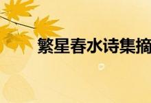 繁星春水詩集摘抄(繁星春水賞析)
