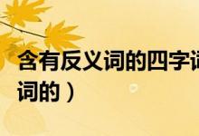 含有反義詞的四字詞語(yǔ)（哪些成語(yǔ)是含有反義詞的）