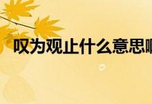 嘆為觀止什么意思?。▏@為觀止什么意思）