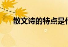 散文詩的特點是什么（散文詩的特點）