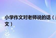 小學(xué)作文對老師說的話（最新我想對老師說的話小學(xué)作文范文）