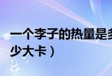 一個李子的熱量是多少（一個李子的熱量是多少大卡）