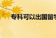 專科可以出國留學嗎（有什么限制嗎）