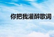 你把我灌醉歌詞（你把我灌醉歌簡(jiǎn)介）