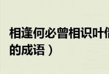 相逢何必曾相識(shí)葉倩文呂方（相逢何必曾相識(shí)的成語(yǔ)）