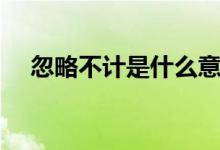 忽略不計(jì)是什么意思（忽略不計(jì)的含義）