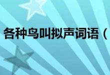 各種鳥叫擬聲詞語(yǔ)（各種鳥叫擬聲詞有哪些）