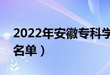2022年安徽?？茖W(xué)校排名（最好的高職院校名單）