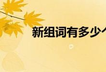 新組詞有多少個（新組詞有哪些）