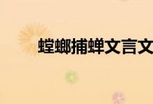 螳螂捕蟬文言文（螳螂捕蟬文言文）