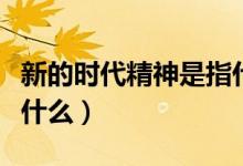 新的時代精神是指什么精神（新的時代精神是什么）