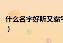 什么名字好聽(tīng)又霸氣（有哪些比較霸氣的名字）