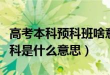 高考本科預科班啥意思（什么是預科班本科預科是什么意思）