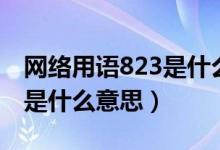 網絡用語823是什么意思（網絡設置顯示823是什么意思）