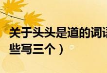 關(guān)于頭頭是道的詞語(yǔ)（像頭頭是道的詞語(yǔ)有哪些寫(xiě)三個(gè)）