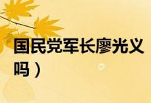 國民黨軍長廖光義（國民黨廖光義是真實人物嗎）