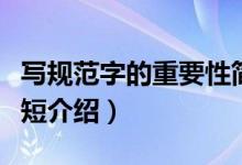 寫(xiě)規(guī)范字的重要性簡(jiǎn)短（寫(xiě)規(guī)范字的重要性簡(jiǎn)短介紹）