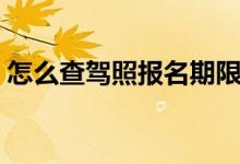 怎么查駕照報名期限（怎么查駕照報名信息）