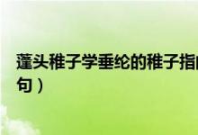 蓬頭稚子學(xué)垂綸的稚子指的是什么（蓬頭稚子學(xué)垂綸的下一句）