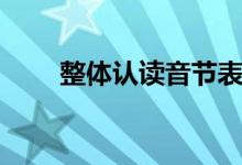 整體認讀音節(jié)表（整體認讀音節(jié)表）