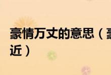 豪情萬(wàn)丈的意思（豪情萬(wàn)丈和哪個(gè)詞語(yǔ)意思相近）