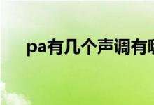 pa有幾個(gè)聲調(diào)有哪些字（pa有三聲嗎）