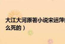 大江大河原著小說宋運萍結(jié)局（大江大河宋運萍小說結(jié)局怎么死的）