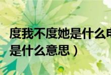 度我不度她是什么電視劇的插曲（度我不度她是什么意思）
