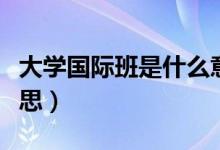 大學(xué)國際班是什么意思（大學(xué)國際班是什么意思）