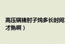 高壓鍋豬肘子燉多長(zhǎng)時(shí)間才熟?。ǜ邏哄佖i肘子燉多長(zhǎng)時(shí)間才熟?。?class=