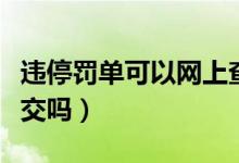 違停罰單可以網(wǎng)上查詢(xún)嗎（違停罰單可以網(wǎng)上交嗎）