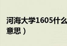 河海大學(xué)1605什么檔次（河海大學(xué)1605什么意思）
