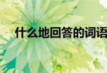 什么地回答的詞語(yǔ)（什么地回答填成語(yǔ)）