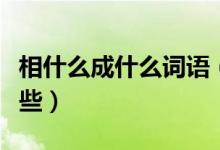 相什么成什么詞語（相什么相什么的詞語有哪些）