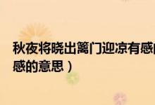 秋夜將曉出籬門(mén)迎涼有感的意思是（秋夜將曉出籬門(mén)迎涼有感的意思）