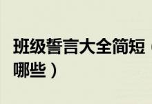班級誓言大全簡短（班級誓言大全簡短句子有哪些）