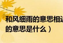 和風細雨的意思相近的四字詞語是（和風細雨的意思是什么）